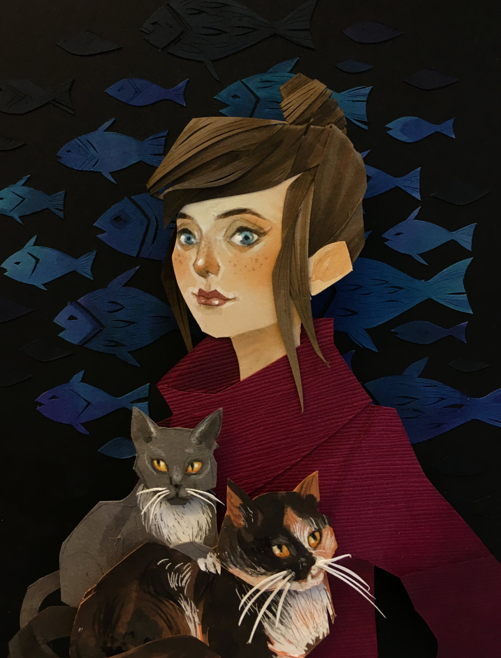 MORGANA WALLACE - Morgana was born into an artistic family in Winnipeg, Manitoba, and later moved to Victoria, British Columbia, where she studied at the Victoria College of Art, before becoming a full time artist. As a child, she was captivated by book illustrations, and still believes they are as important as the narrative. Her medium is mainly paper collage, but she incorporates watercolor, ink, and pen to create her imaginary world of characters. She has had several successful shows at Victoria’s Madrona Gallery, as well as completing four commissions for the British children’s magazine, Aquila. Hedy and Her Amazing Invention is her first children’s book.http://morgana-m-wallace.tumblr.com/